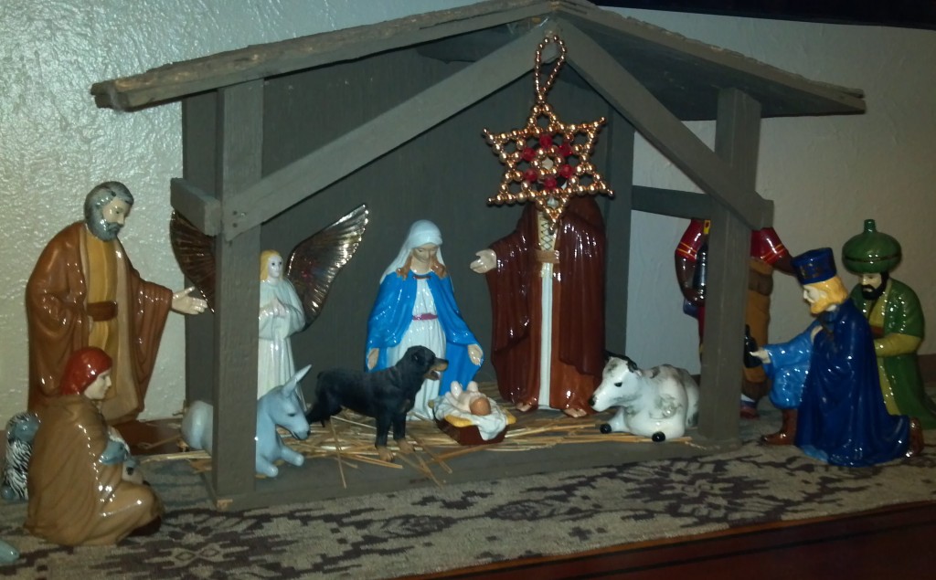 There's a Rottweiler in my nativity scene