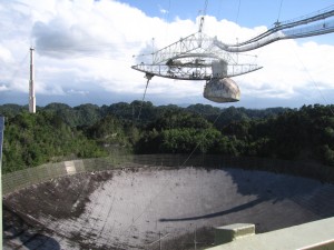 We went into the rain forest one day to see the world's largest radio telescope. You may recognize it from James Bond!